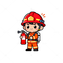 卡通消防员形象设计