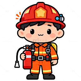 卡通消防员形象设计素材