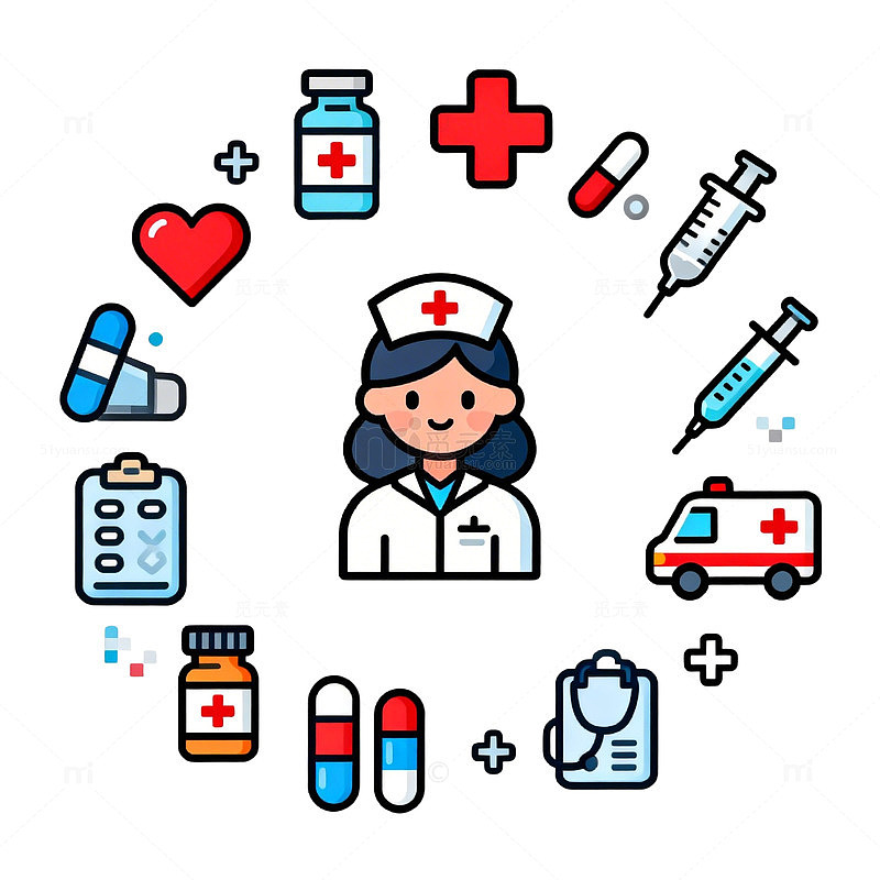医疗图标插画素材