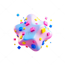 抽象星形立体图形设计元素