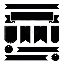 黑白色调简约徽章标签设计素材