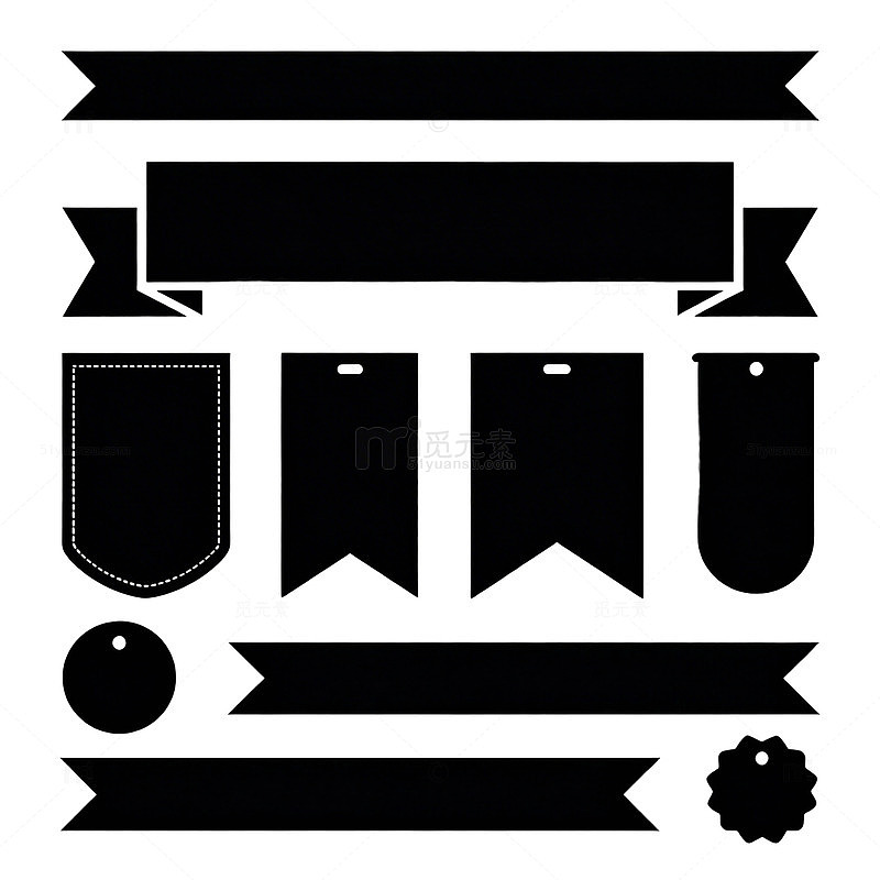 黑白色调简约徽章标签设计素材