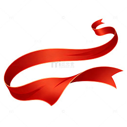 红色丝带飘带图案设计元素