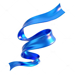 蓝色飘带动态装饰元素