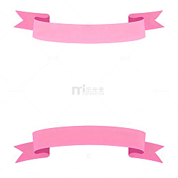 粉色丝带装饰图案设计素材