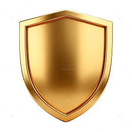 金色盾牌金属质感设计元素