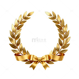 金质花环荣誉装饰元素