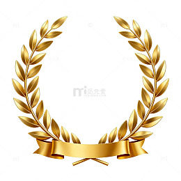 金色荣耀花环设计元素