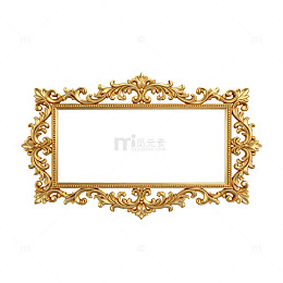 古典金色雕花相框装饰素材
