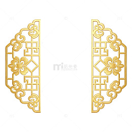 金色雕花装饰图案设计元素