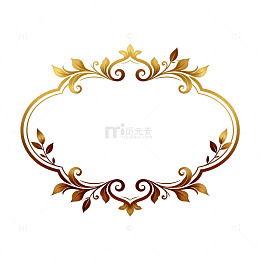 金色复古花纹边框装饰素材