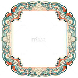 复古花纹边框装饰素材