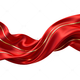 红绸金线飘逸艺术素材