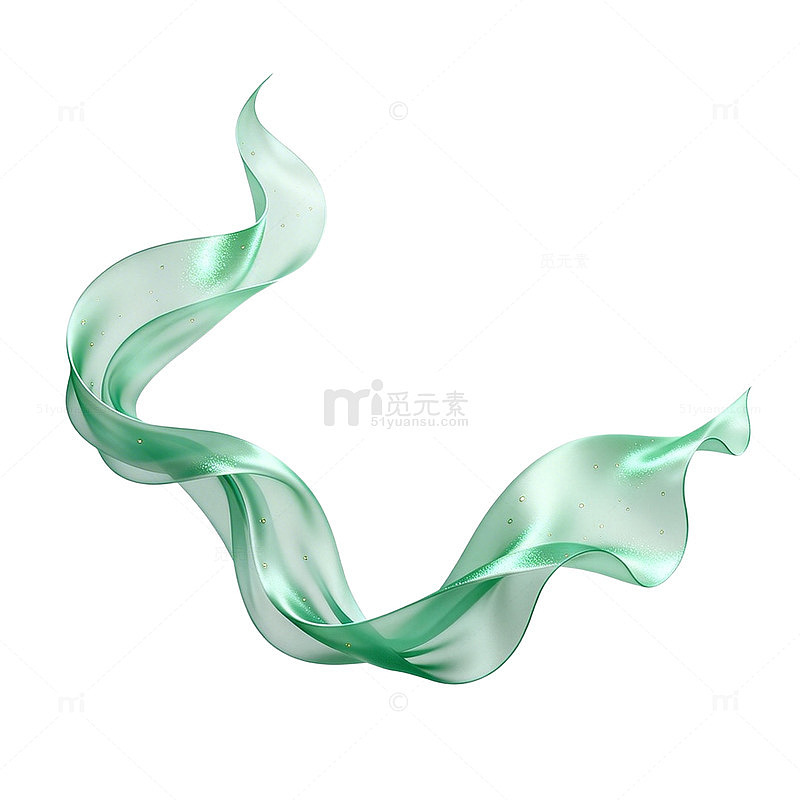 绿色丝带飘逸矢量素材