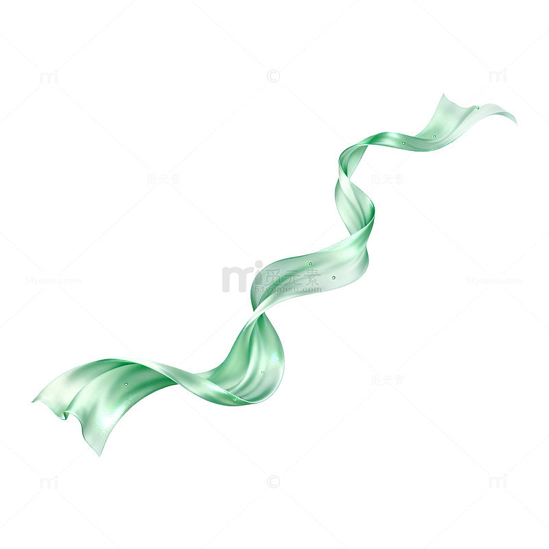 绿色丝带飘逸艺术效果