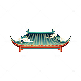 中国风传统建筑插画元素