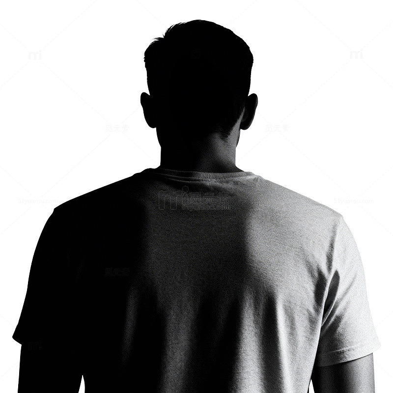 黑白背影人像素材