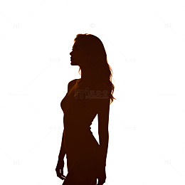 剪影日落女性艺术写真