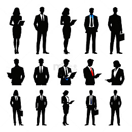 商务剪影人物矢量设计素材