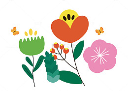 卡通花朵植物插画