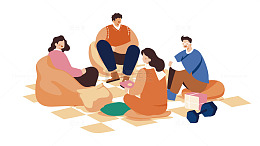 家庭聚会温馨插画