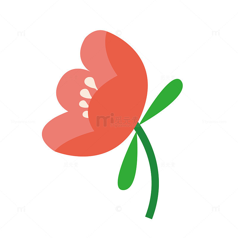 卡通风格花朵图案插画