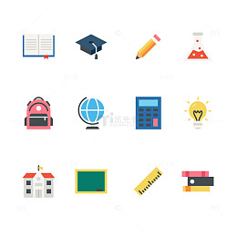 卡通教育学习类图标元素