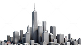 城市天际线高楼大厦模型图