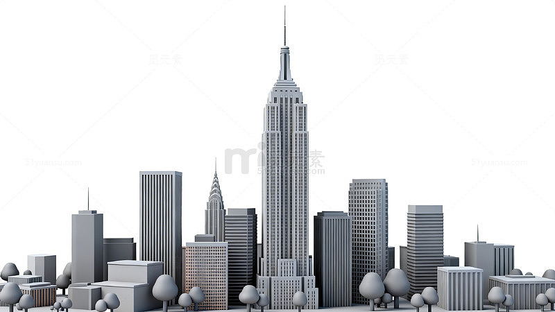 城市天际线模型图