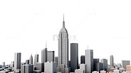 现代城市天际线建筑模型