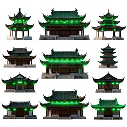 古风建筑模型设计元素