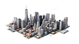 城市模型三维渲染图