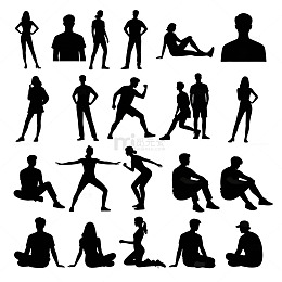 人体剪影动作素材集