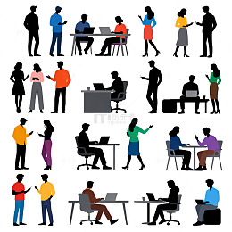 职场人物剪影插画素材