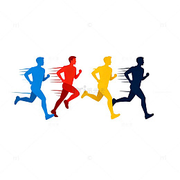 动感跑步者矢量插画