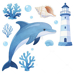 海洋主题卡通扁平