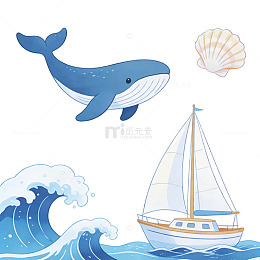 海洋主题手绘元素