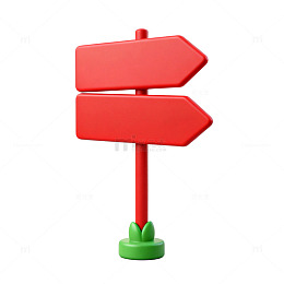 简约红色指示牌3D模型