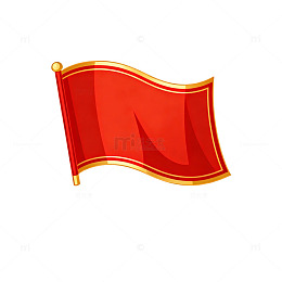 红色旗帜卡通图标
