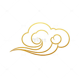 金色云纹图案设计元素