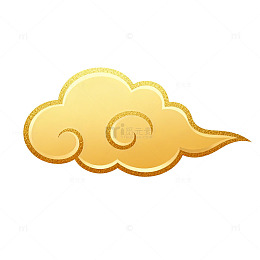 卡通风格金色云彩图案矢量素材