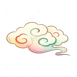 彩绘祥云图案装饰元素