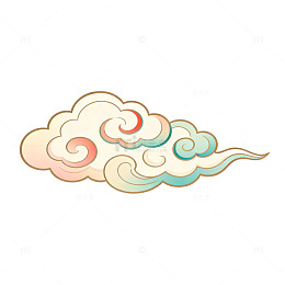 古风祥云图案装饰插画