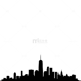 城市天际线剪影矢量素材