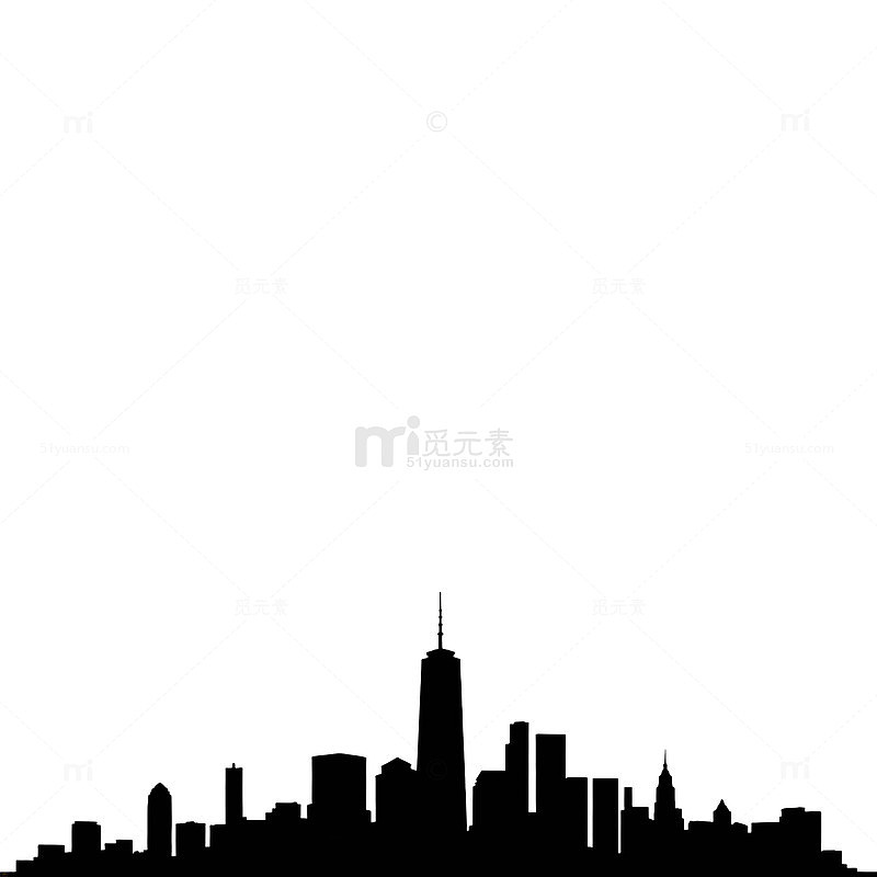 城市天际线剪影矢量素材