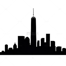 城市天际线剪影矢量素材