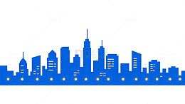 蓝调城市剪影图