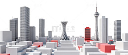 现代城市天际线3D模型
