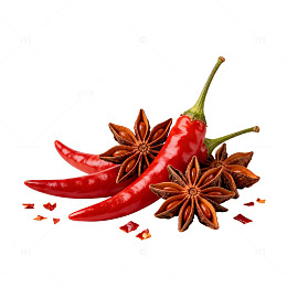 红辣椒八角调料插画