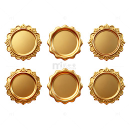 金色徽章图标设计元素